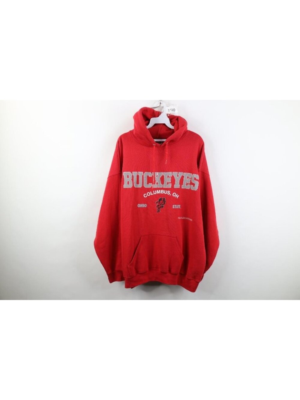 Vintage 90s Mens XL Faded Ohio State University Football Hoodie Sweatshirt USA